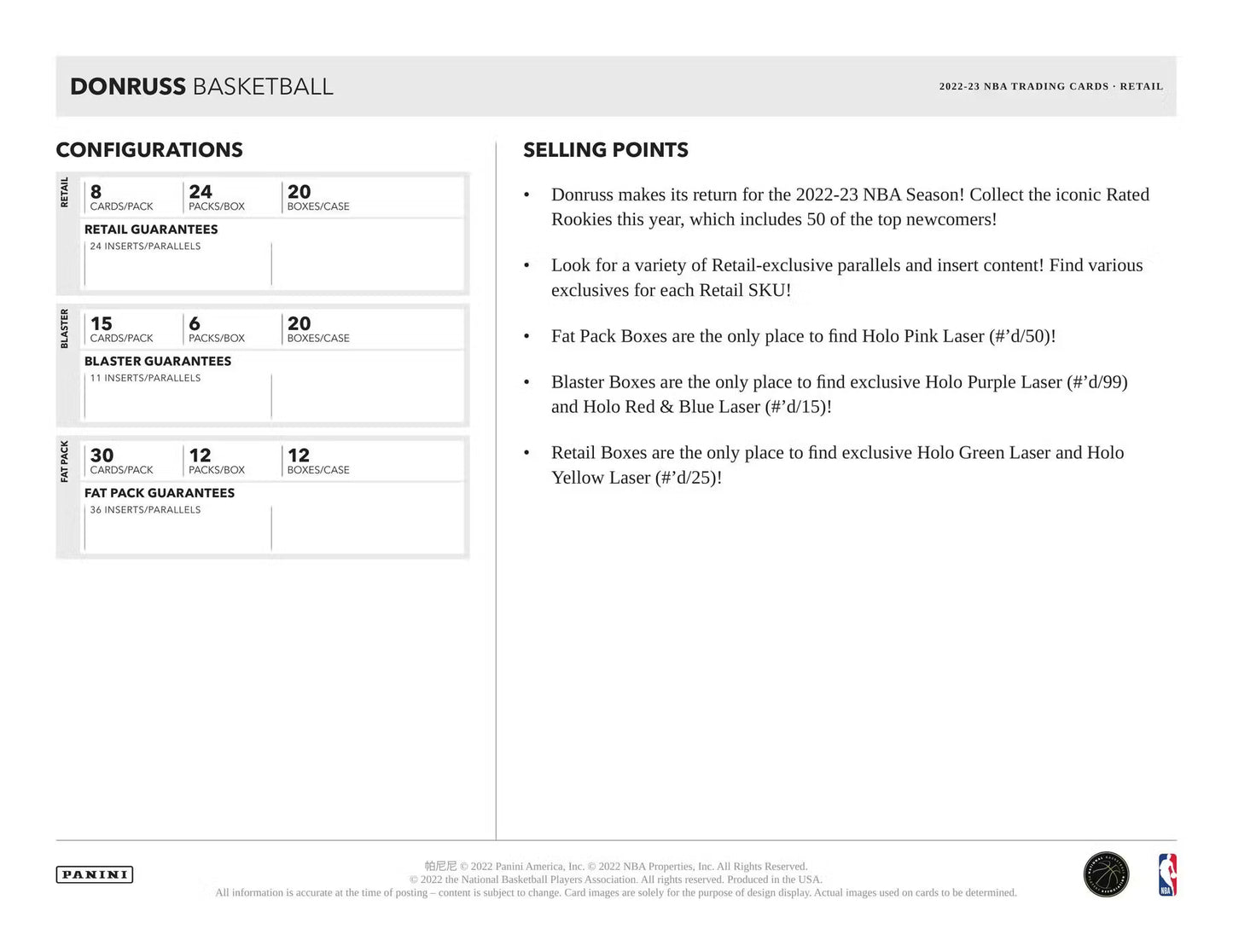Panini Donruss NBA 2022/23 Blaster Box