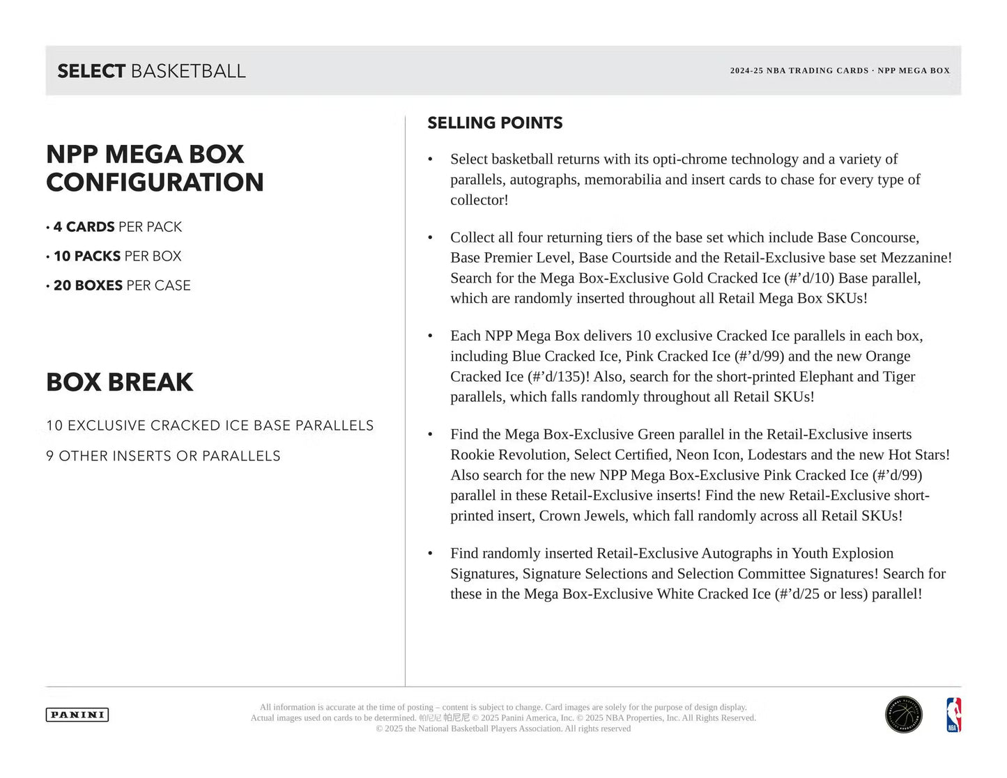Panini Select NBA 2024/25 Mega Box