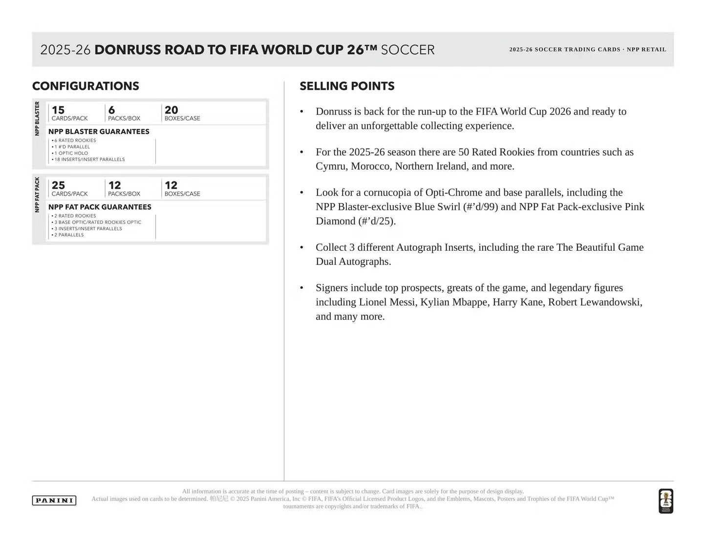 Panini Donruss Road to the World Cup 2025/26 Value Pack
