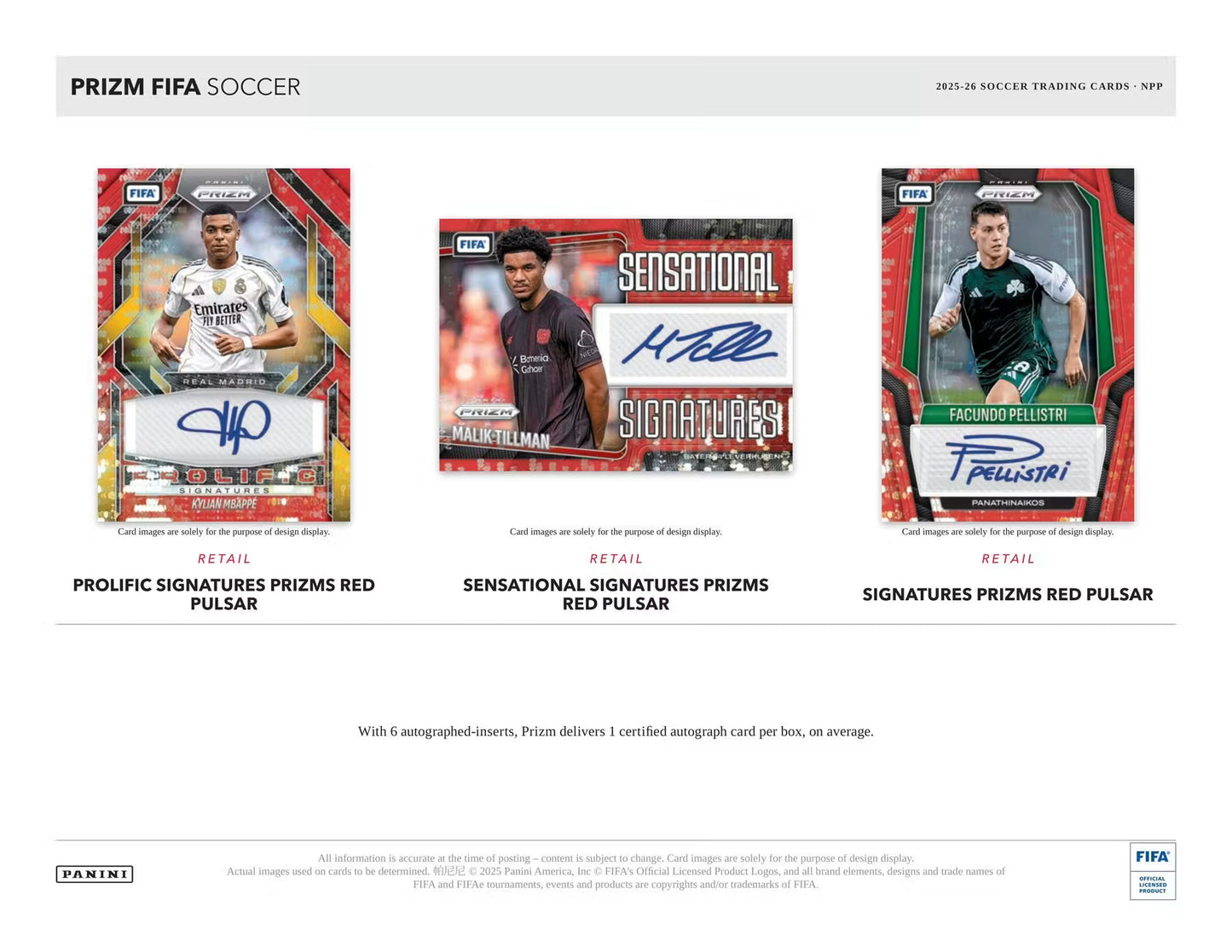 Panini Prizm FIFA Soccer 2025/26 Blaster Box
