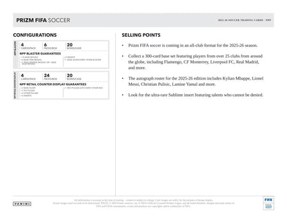 Panini Prizm FIFA Soccer 2025/26 Blaster Box