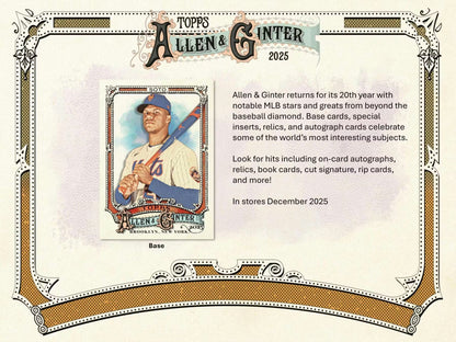 Topps Allen & Ginter MLB 2025 Jumbo Value Pack