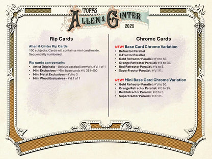 Topps Allen & Ginter MLB 2025 Jumbo Value Pack