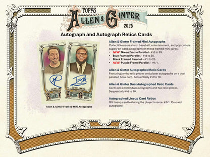 Topps Allen & Ginter MLB 2025 Jumbo Value Pack