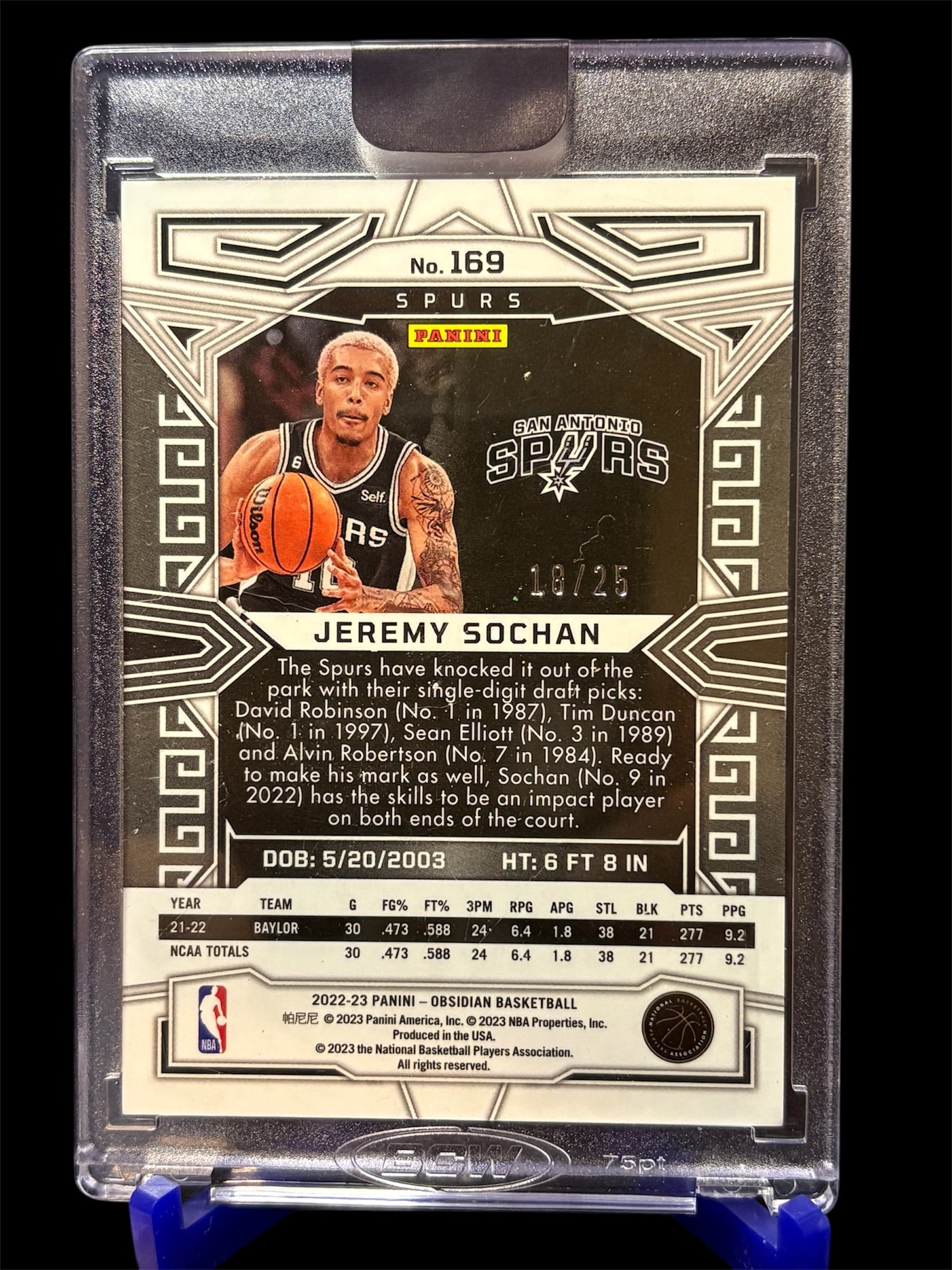 Panini Obsidian 2022-23 Rookie Green #/25