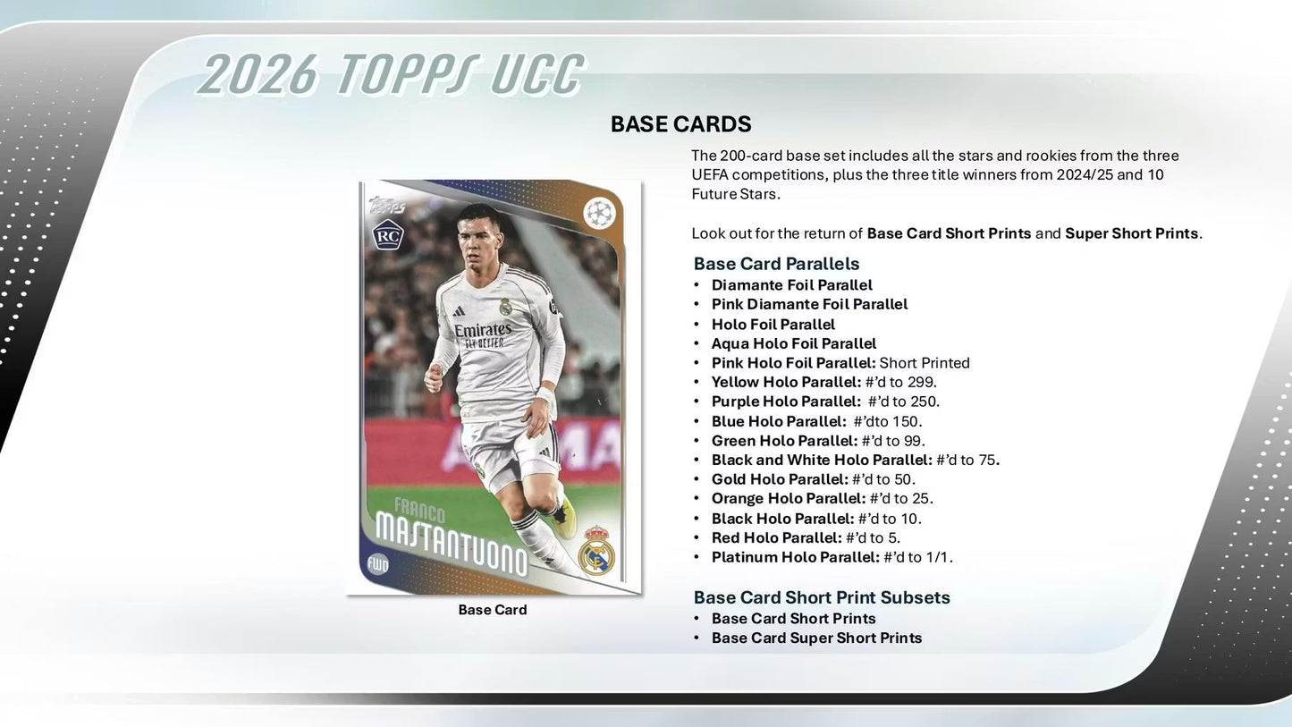Topps UEFA Club Competitions 2025/26 Hanger Box