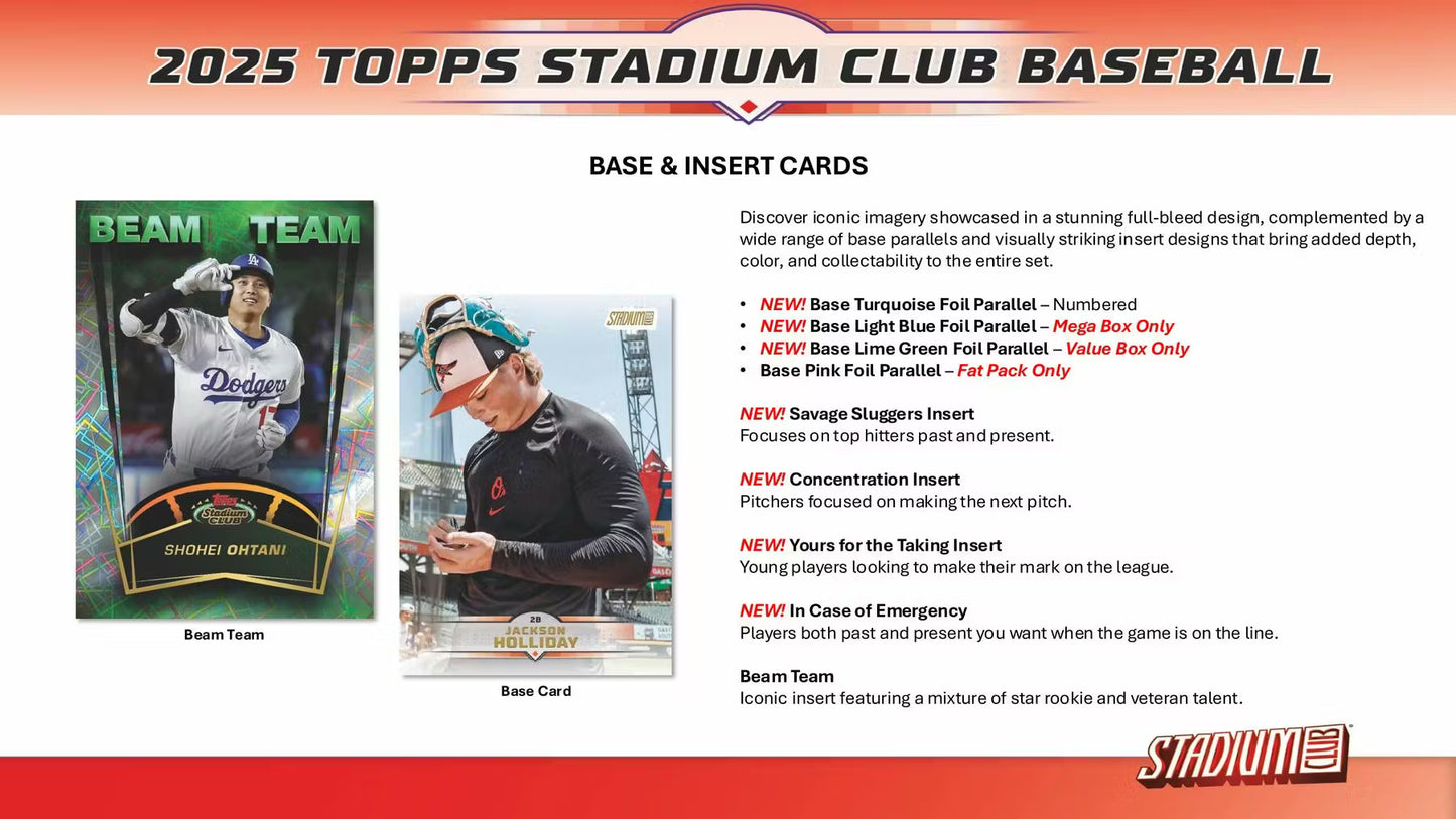 Topps Stadium Club MLB 2025 Blaster Box