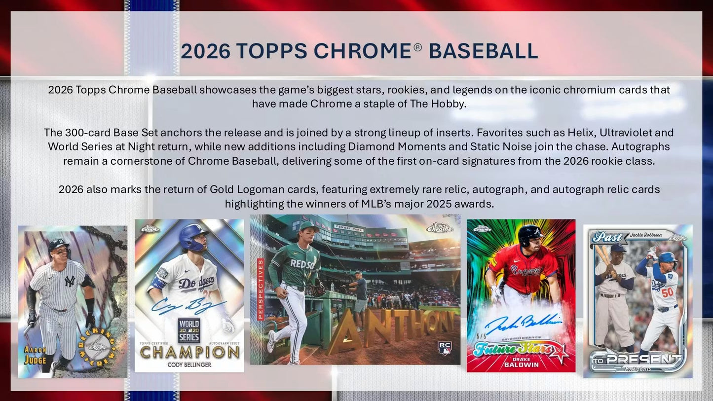 Topps Chrome 2026 MLB Blaster Box