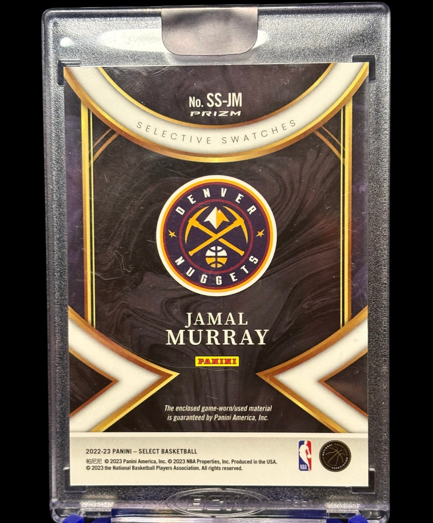 Panini Select 2022-23 Selective Swatches Game Used Patch Silver Prizm