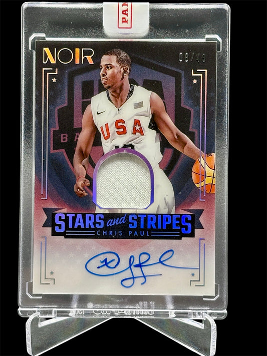 Panini Noir 2023-24 Stars and Stripes Patch On Card Autograph #/49
