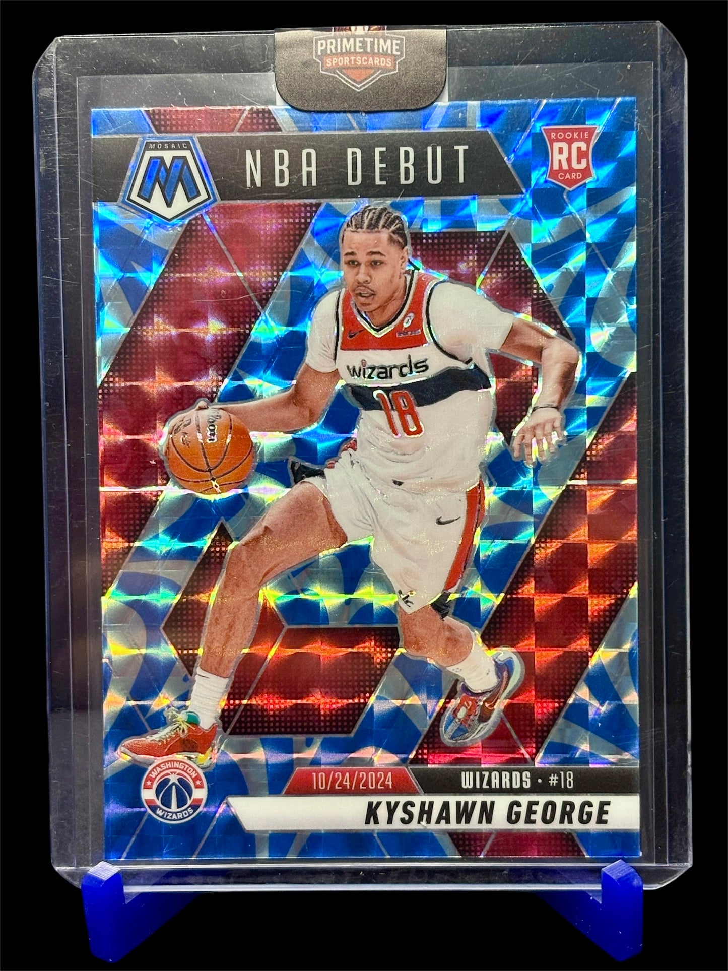 Panini Mosaic 2024-25 NBA Debut Insert Blue Reactive Mosaic