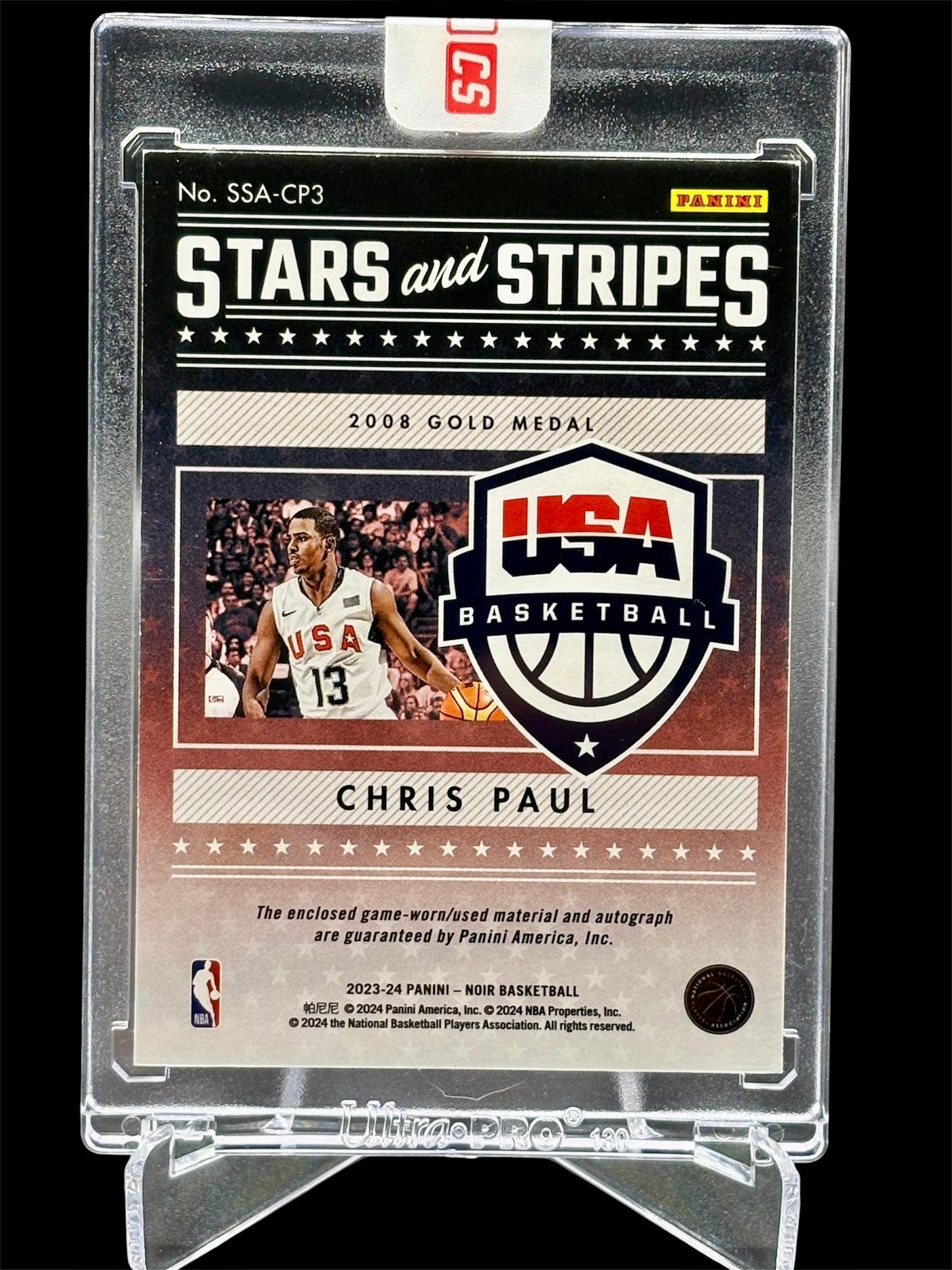 Panini Noir 2023-24 Stars and Stripes Patch On Card Autograph #/49